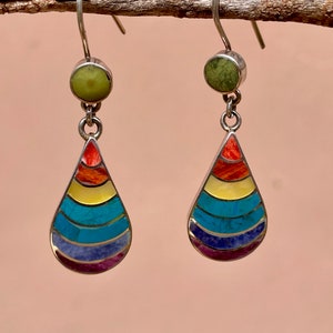 Unique Silver Colorful Earrings