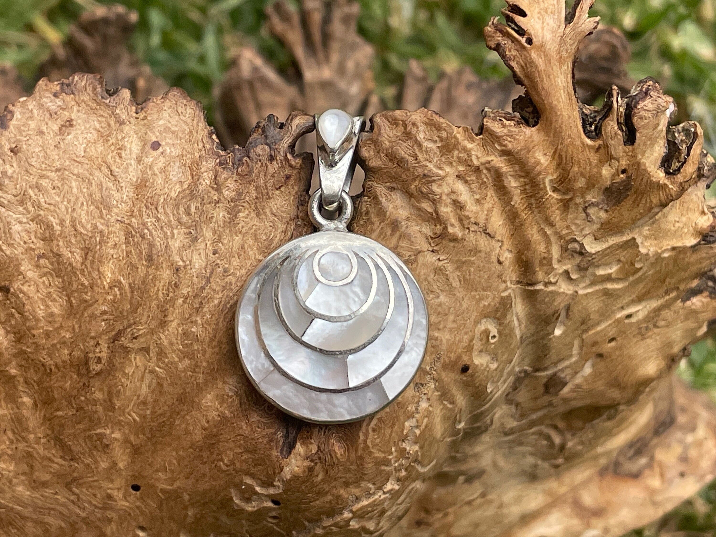 Mother of Pearl Spiral Pendant
