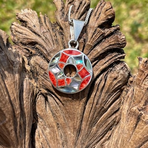 Colorful Flower Silver Pendant