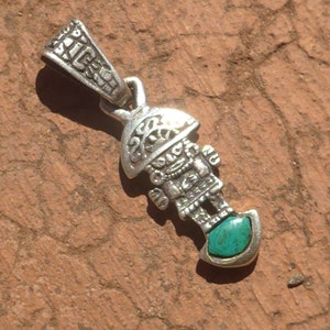 Reversible Healing God Tumi Pendant With Chrysocolla Peruvian Turquoise ...