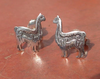 Silver Llama Earrings