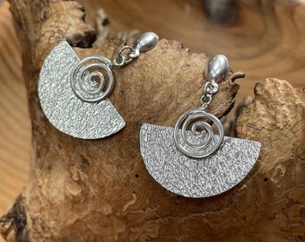 Unique  Silver Spiral Earrings