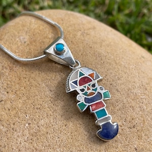 Silver Colorful Tumi (Healing God) Pendant