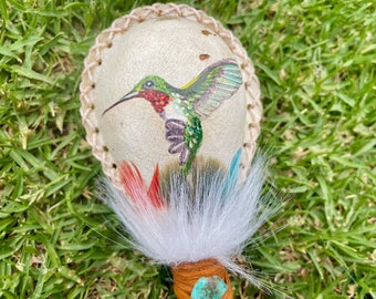 Unique Hummingbird Painted Maracas