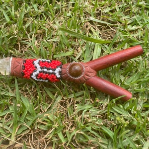 Unique Kuripe with  shipibo beading