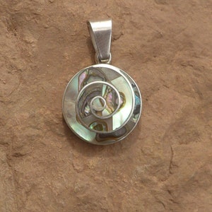 Abalone Spiral Pachamama Silver Pendant