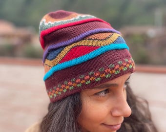 Colorful Alpaca Wool Winter Beanie