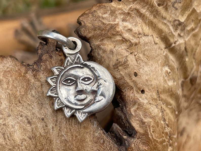 Silver Sun and Moon Pendant - Etsy
