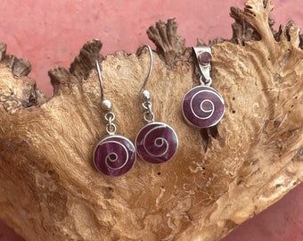 Purple Spiral Pachamama Jewelry Set