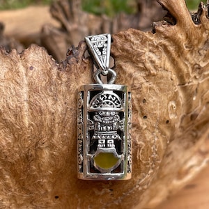 Silver Tumi Necklace with Serpentine Stone