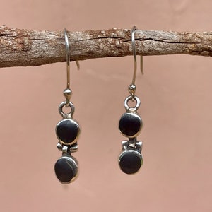 Black Onyx Stone - Silver Earring