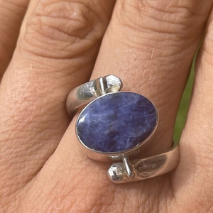 SIZE US 9.5 - Reversible Lapis Lazuli and Spondyllus, Silver Ring