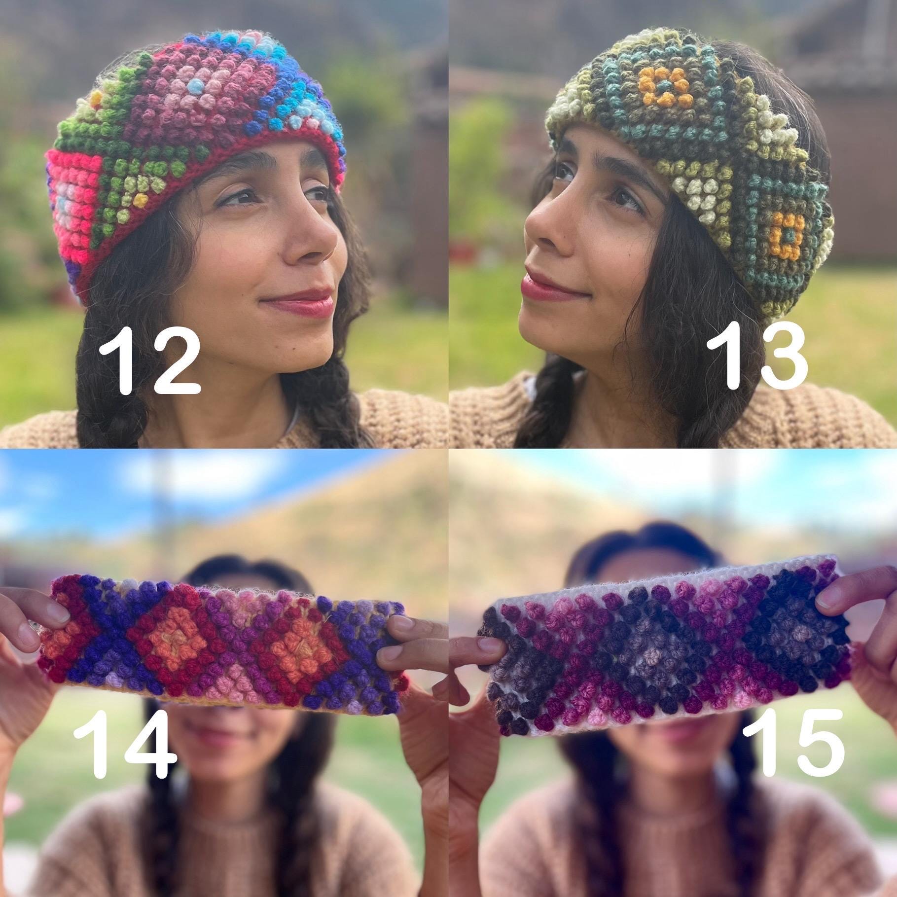Handmade Headband Woven in Multicolored Wool Andean Mountains Cusco Andean Handmade Wool Headbands | Winter Headband - Etsy  main image 2