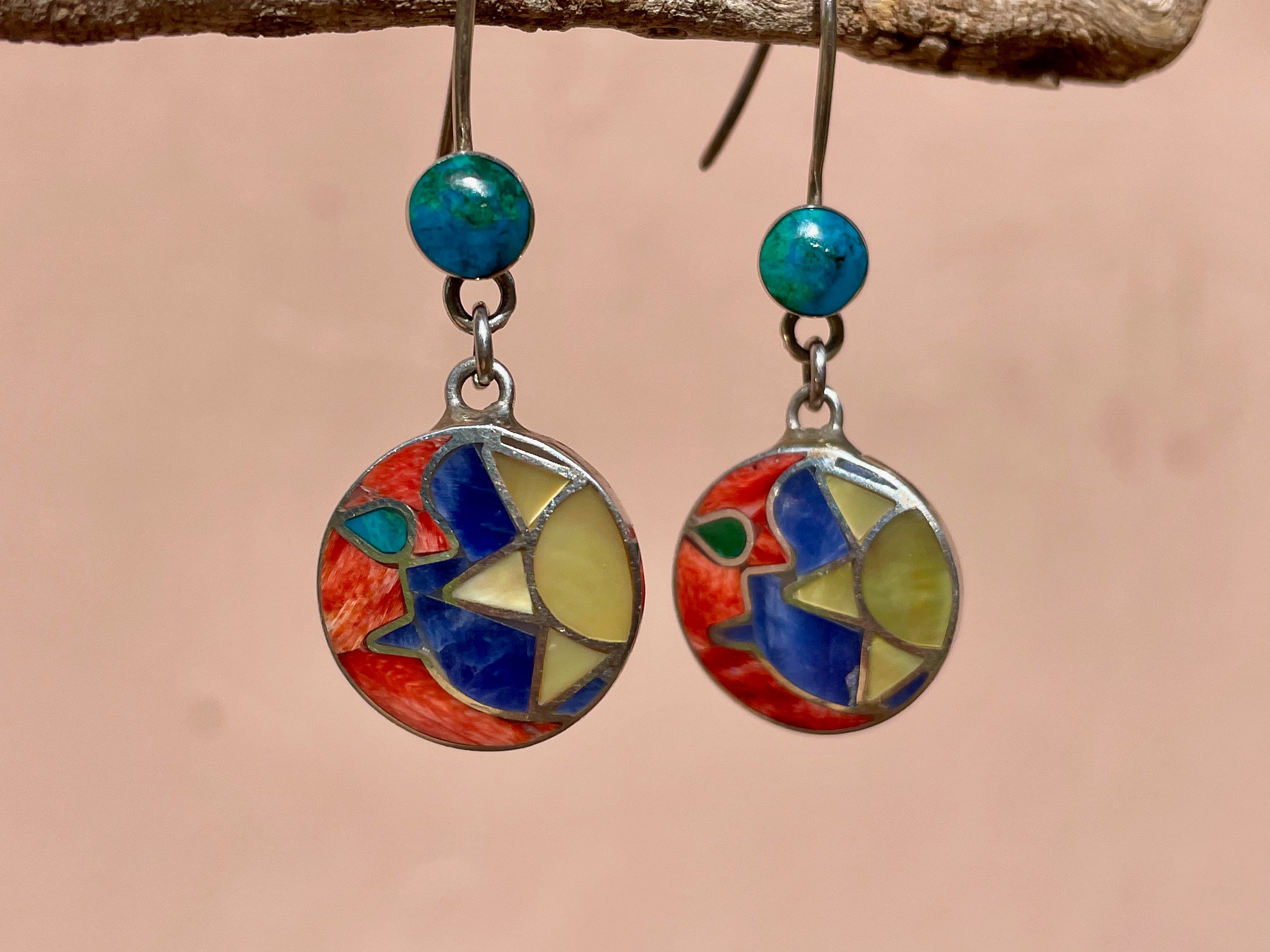 Orecchini Sole Luna Cuore Orecchini A Perno In Argento Sterling 925