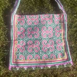 Bolso Bordado Shipibo Blanco
