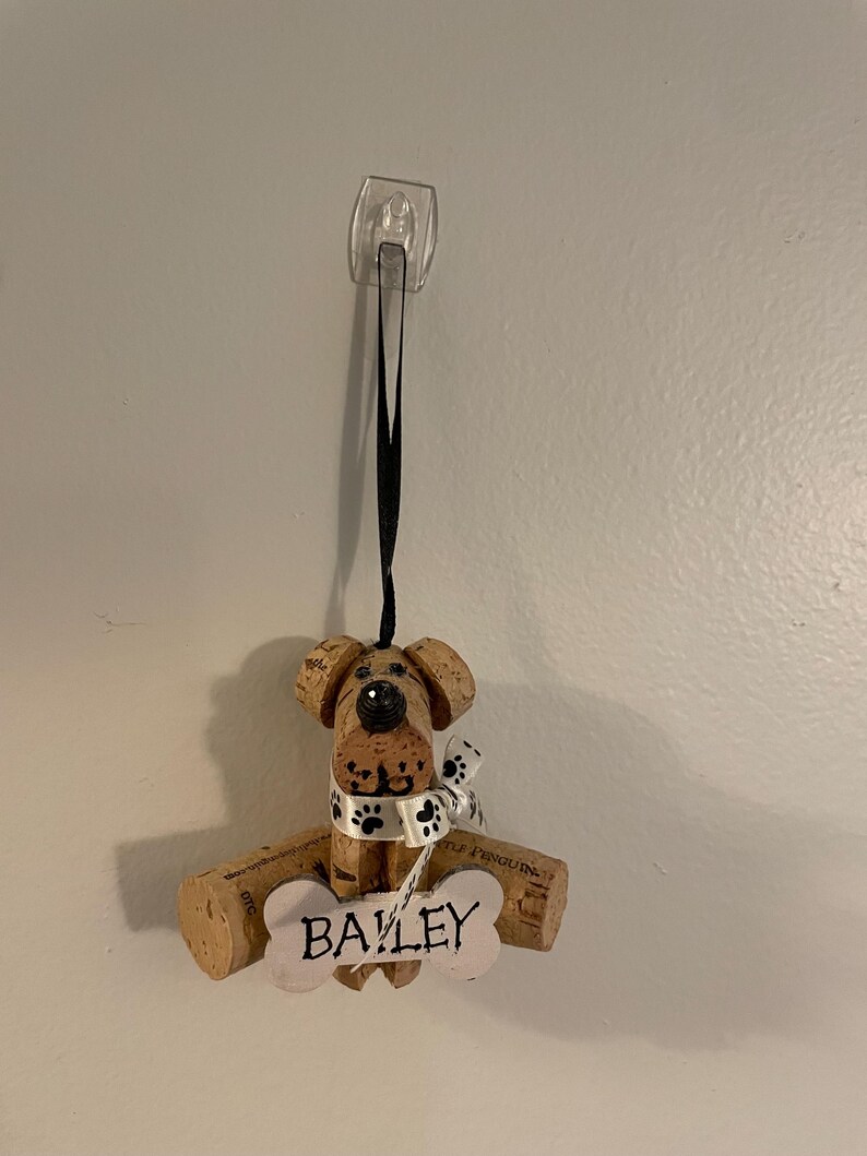 Personalized Dog Cork Ornaments Etsy
