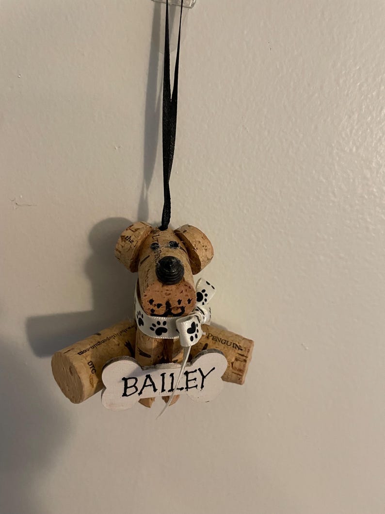 Personalized Dog Cork Ornaments Etsy