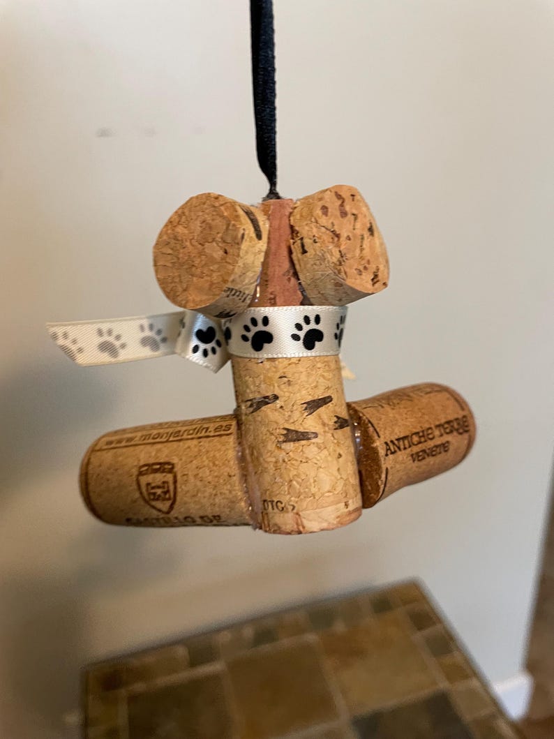 Personalized Dog Cork Ornaments Etsy