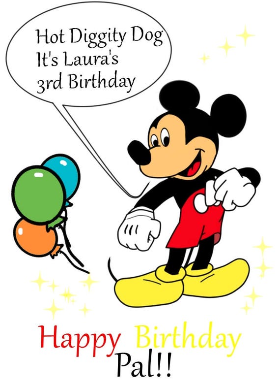 Joyeux Anniversaire Carte Carte De Mickey Mouse Joyeux Etsy Joyeux Anniversaire Carte Carte De Mickey Mouse Joyeux Etsy