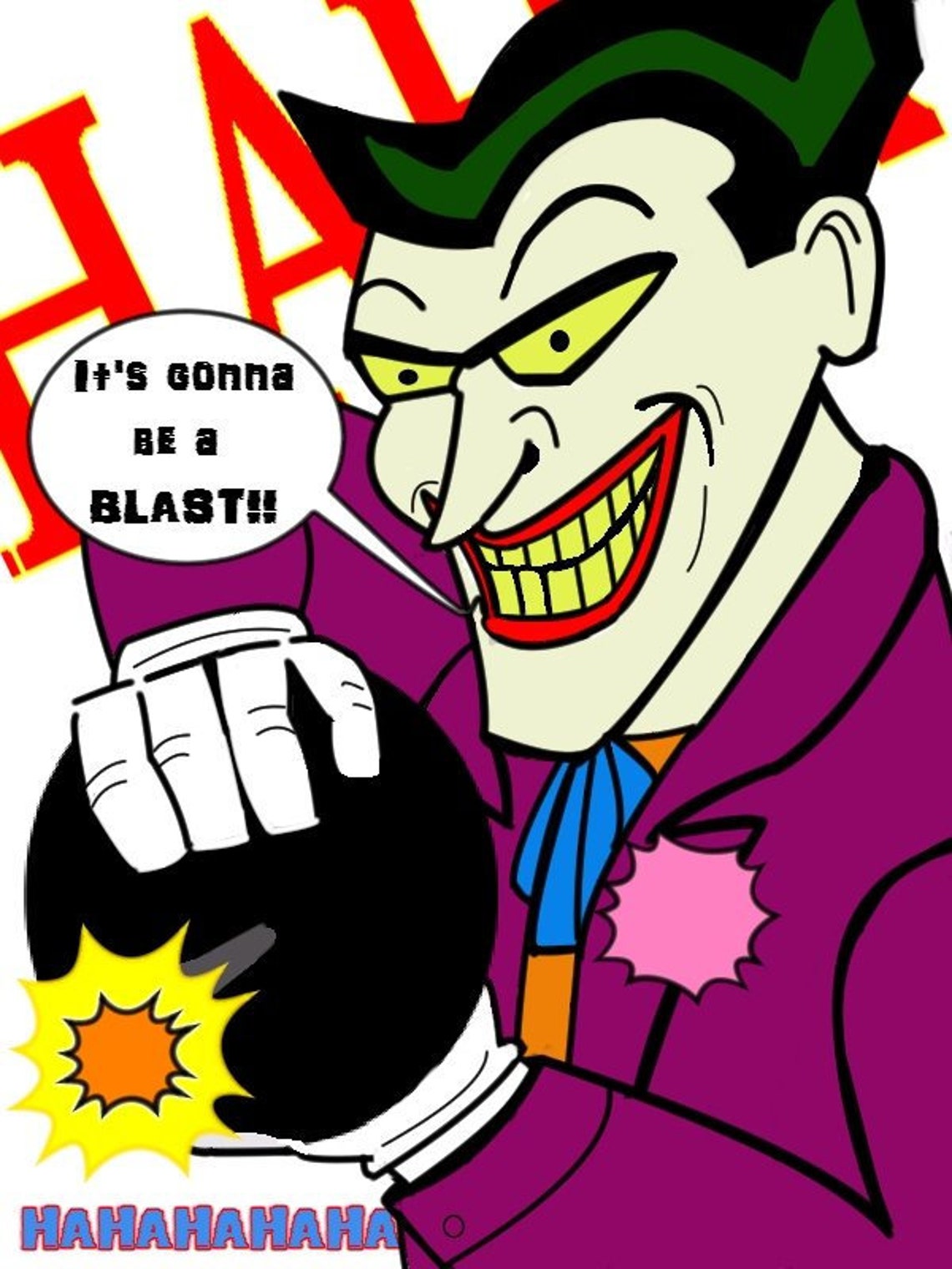 joker batman the animated series blank card birthday