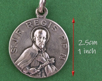 Jean-François Regis Medal - Necklace Pendant - Religious Medallion - Immaculate Conception - Society of Jesus - Jesuit Medal