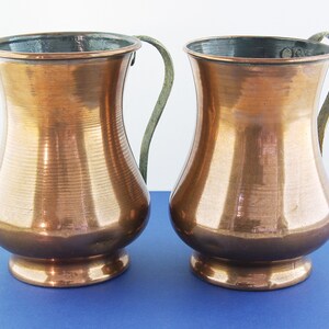 2 Copper Tankards Brass Handles Antique Tankards image 4