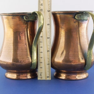 2 Copper Tankards Brass Handles Antique Tankards image 9