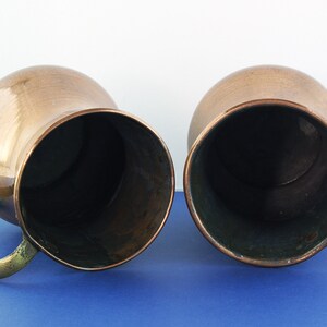 2 Copper Tankards Brass Handles Antique Tankards image 8