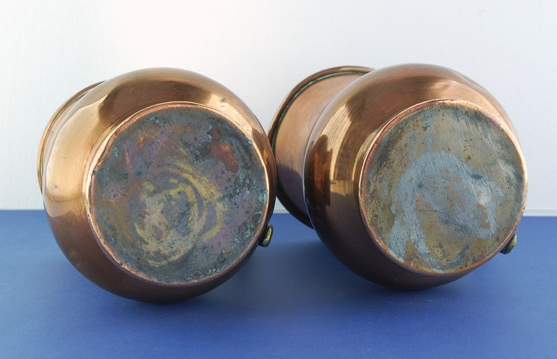 2 Copper Tankards Brass Handles Antique Tankards image 7