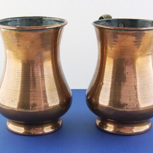 2 Copper Tankards Brass Handles Antique Tankards image 3