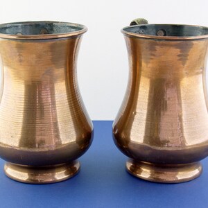 2 Copper Tankards Brass Handles Antique Tankards image 2