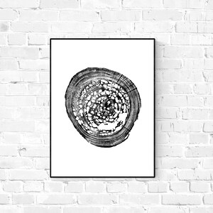 Pecky Sinker Cypress Print in Black, Unframed 24"x18" Silkscreen Print, Tree Rings