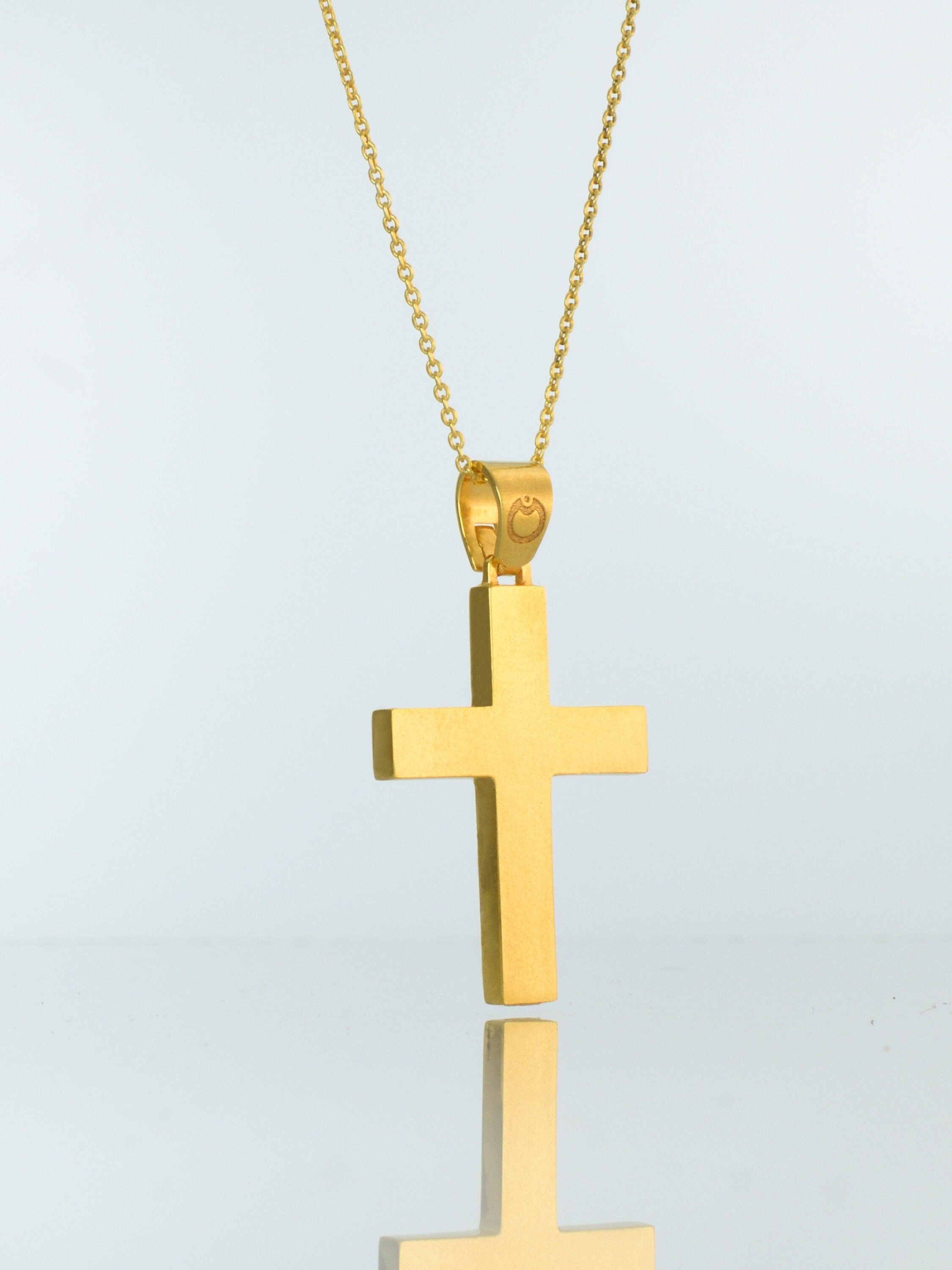 IDENTIM Men s Necklace Cross Necklace Cross Pendant Gold Cross 585 Gold