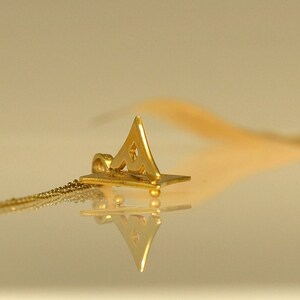 Rhombus 3d design k14 k9 silver geometric necklace by Liappis jewelry