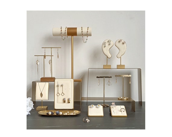 Jewelry Organizer #555 Metal Covered Microfiber Base Jewelry Display Dish Jewelry Tray Earring Holder