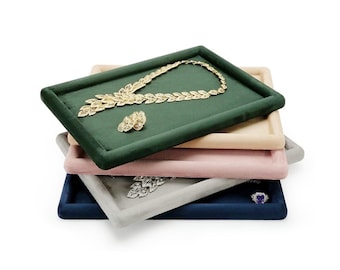 Soft Velvet Jewelry Display Tray, Ring Earring Necklace Organizer Dish Showcase Prop #530