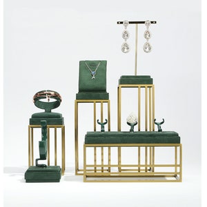 Dark Green Velvet Jewelry Display Stand: Necklace Bust & Craft Show Organizer