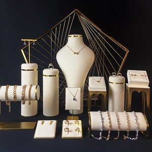 Modern Jewelry Display Set with Microfiber Ring Storage, Craft Show Display Tool, Bracelet Holder, Photography Props, #920.