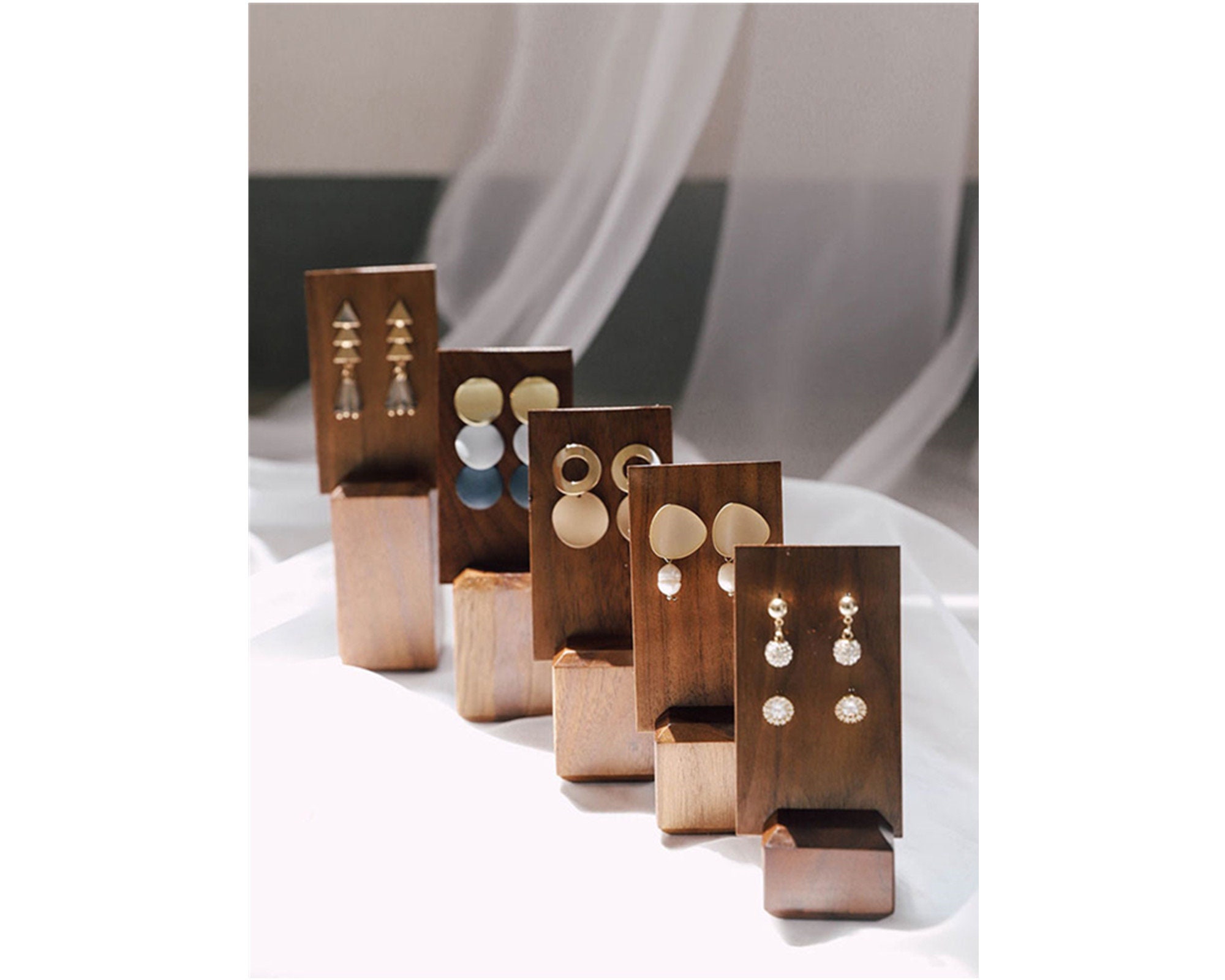 Stud Earring Holder Wood Stud Earring Cards Earring Display Etsy