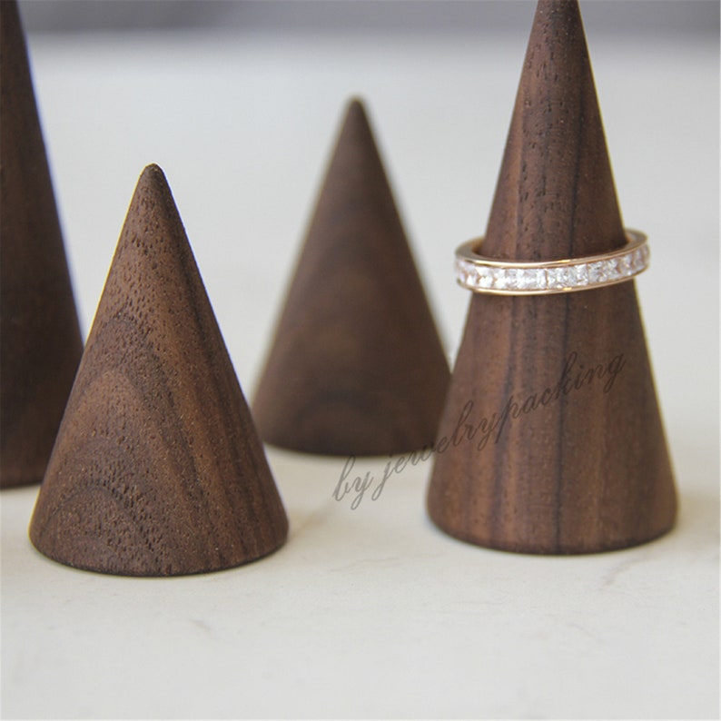 wood gift ring tree wooden ring cone jewelry display Olive wood ring cone housewarming gift home decor gift for her handmade