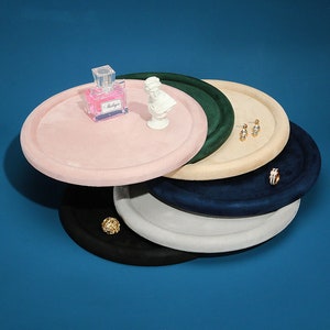 Round Velvet Jewelry Display Dish, Jewelry Shop Deooration, Jewelry Holder, Necklace Display Tray, #867