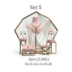 Pink Jewelry Stand for Photography, Retail & Exhibit, Microfiber Jewelry Display Set #772 Set 5