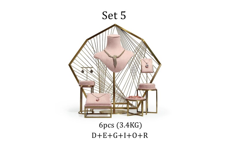 Pink Jewelry Stand for Photography, Retail & Exhibit, Microfiber Jewelry Display Set #772 Set 5
