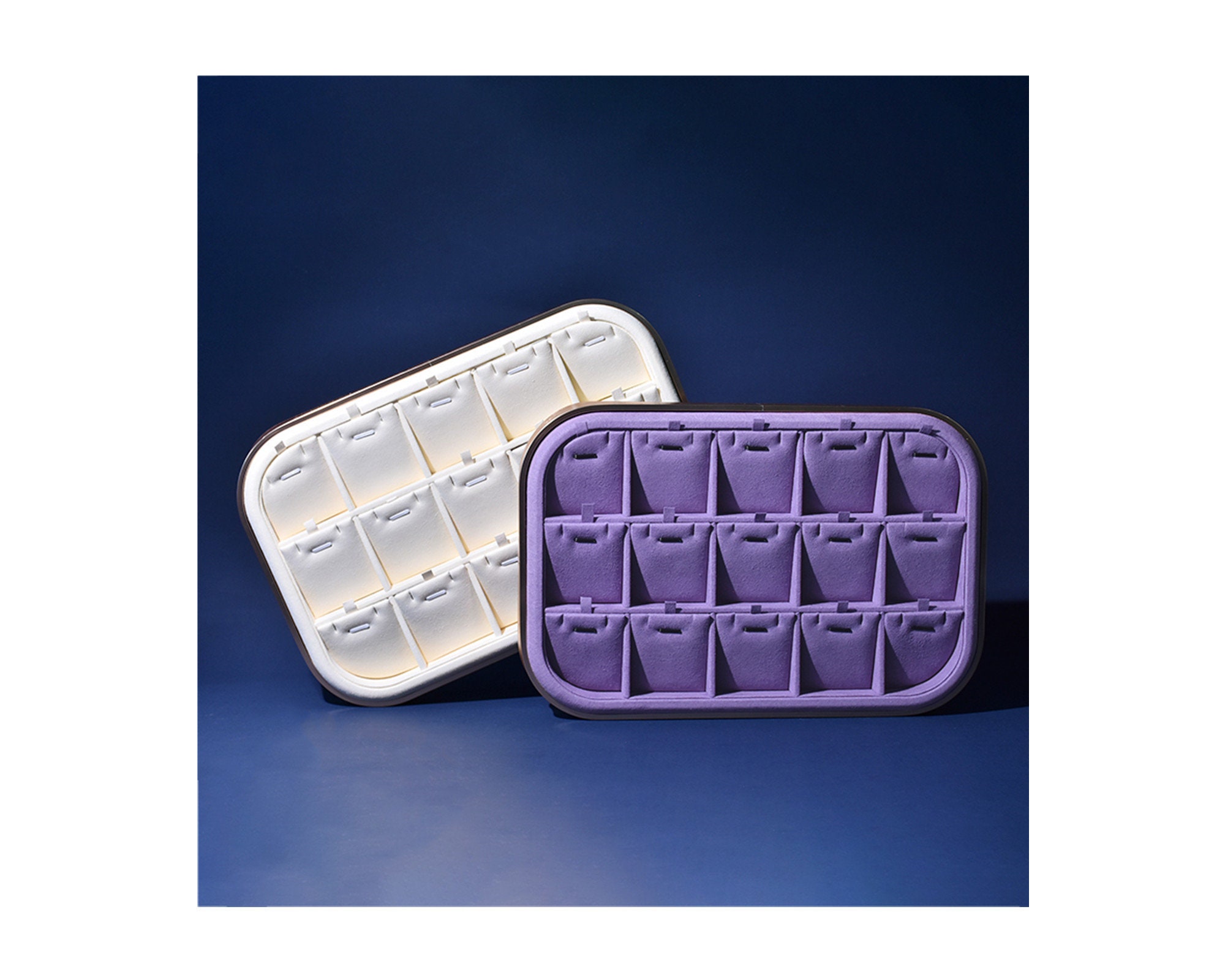 Jewelry Organizer #555 Metal Covered Microfiber Base Jewelry Display Dish Jewelry Tray Earring Holder