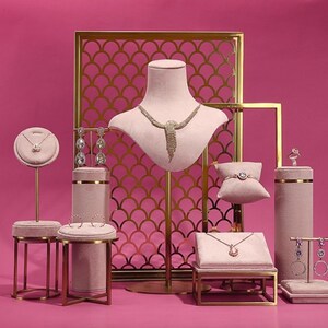 Pink Jewelry Stand for Photography, Retail & Exhibit, Microfiber Jewelry Display Set #772 image 2