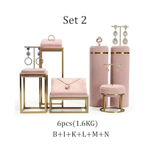 Pink Jewelry Stand for Photography, Retail & Exhibit, Microfiber Jewelry Display Set #772 Set 2