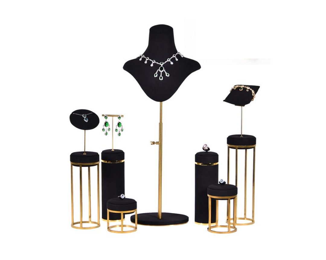Elegant Jewelry Display Riser Set Metal Ring Stand Earring Etsy