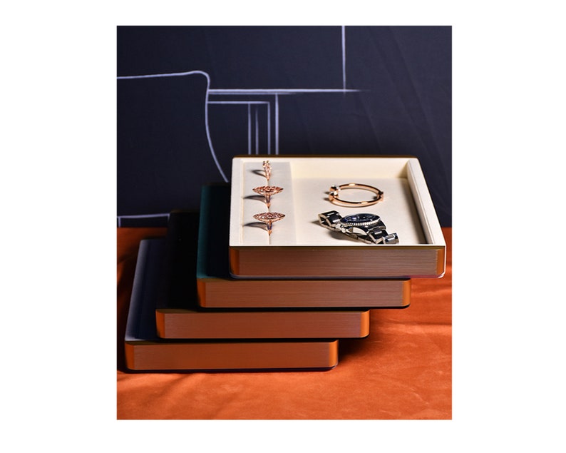 Jewelry Organizer #555 Metal Covered Microfiber Base Jewelry Display Dish Jewelry Tray Earring Holder