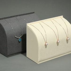 Beige Velvet Necklace Holder: Jewelry Display Stand, #047