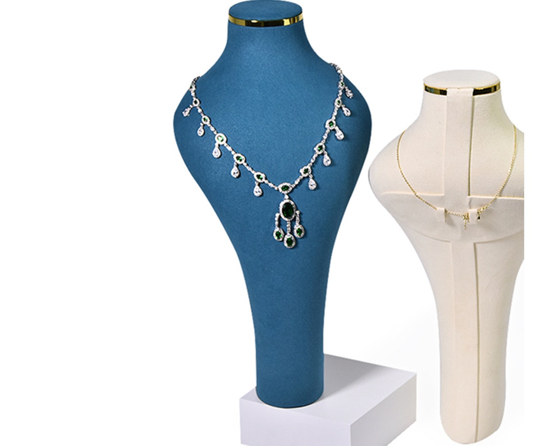 Microfiber Covered Necklace Display Bust Long Necklace Etsy